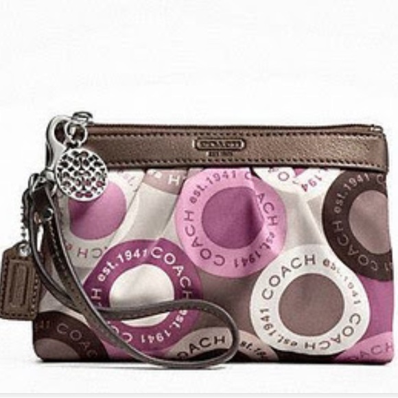 Coach Handbags - COACH OP ART PURPLE CLUTCH
